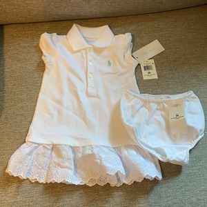 NWT Ralph Lauren White “Polo” Shirt Dress & Panty